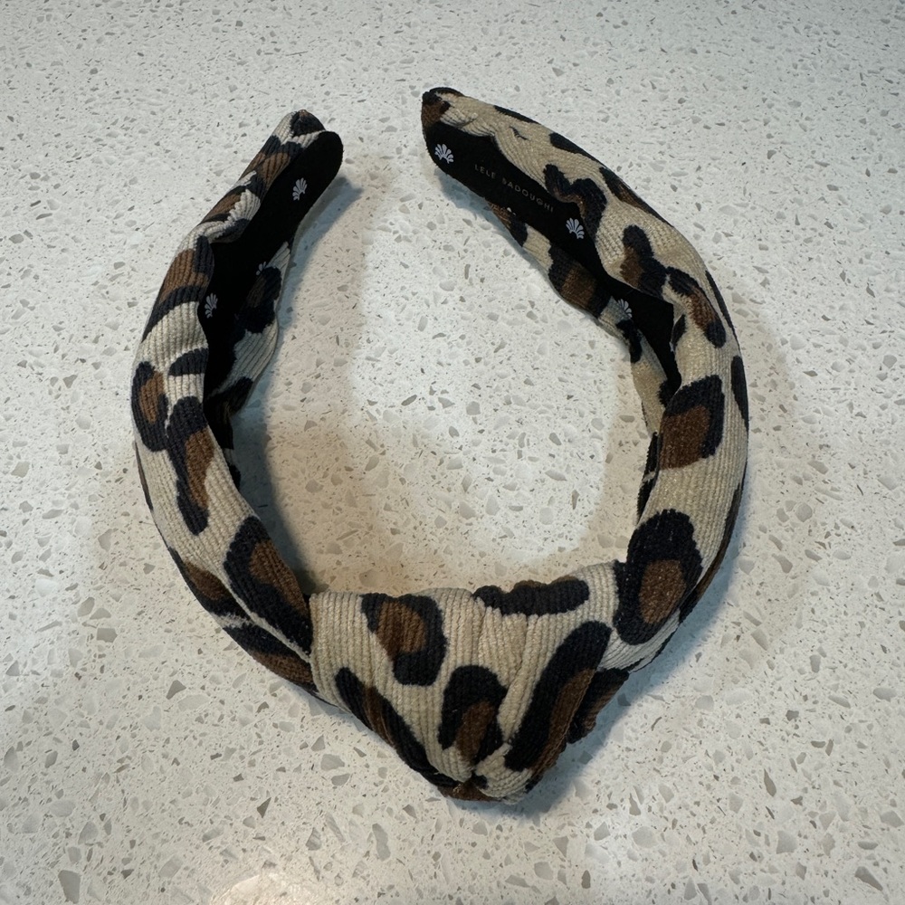 Lele Sadoughi leopard corduroy headband